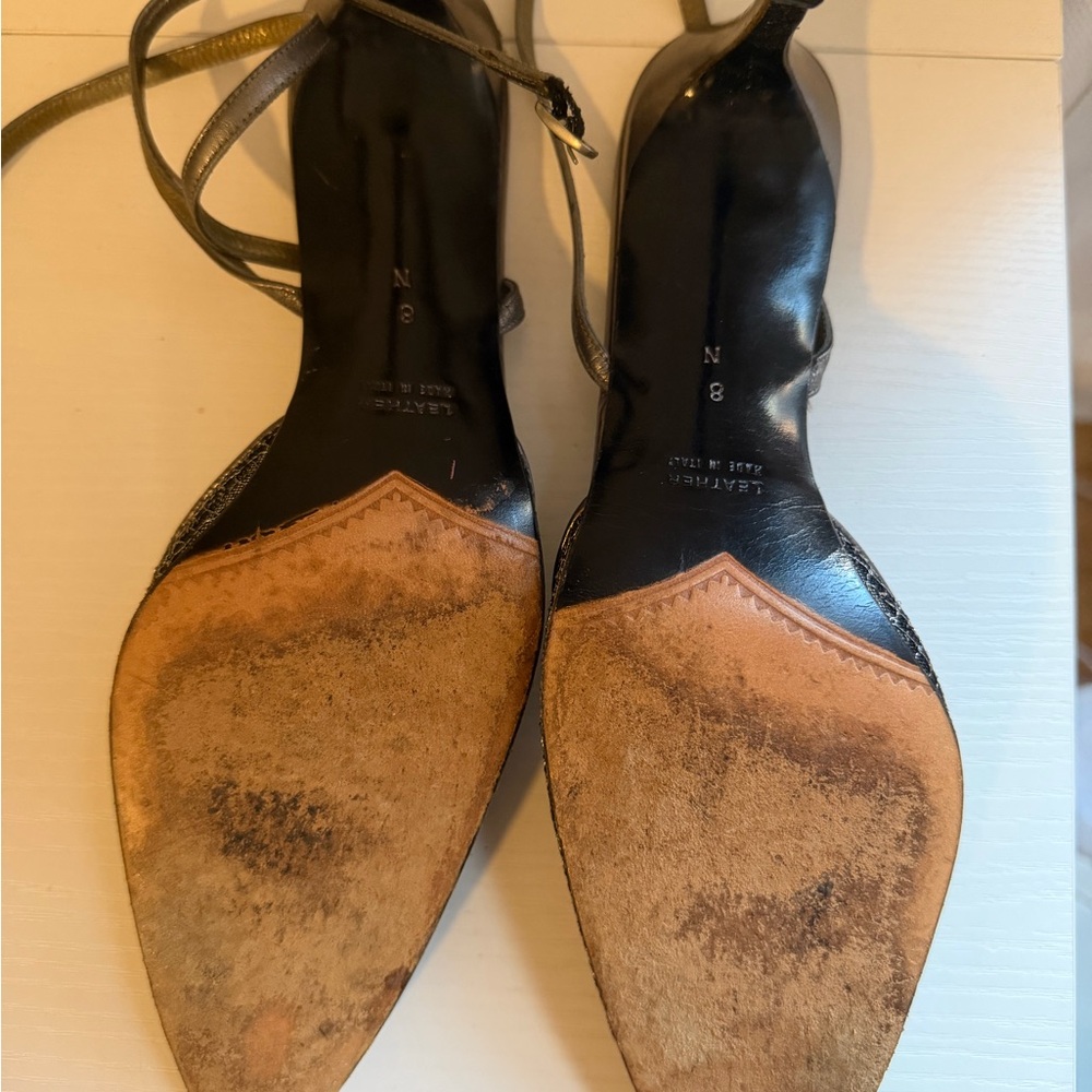 Saint Laurent YSL Metallic Luxor Mesh Heels Size 8 - Picture 5 of 7